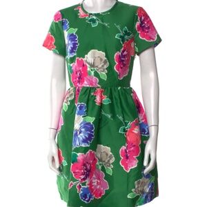 Kate Spade Green Stelli Floral Short Sleeve Dress $398
